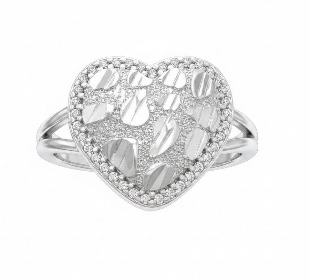 Silver Laminated Nugget Ring