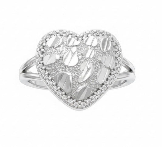 Silver Laminated Nugget Ring