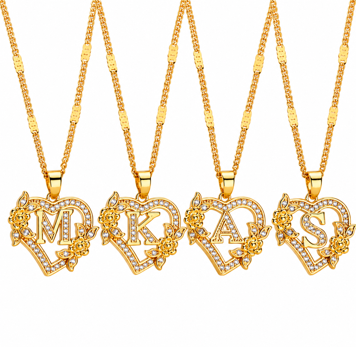 Style #2 Rose Initial Necklace