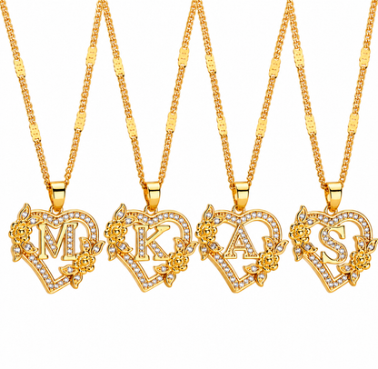 Style #2 Rose Initial Necklace