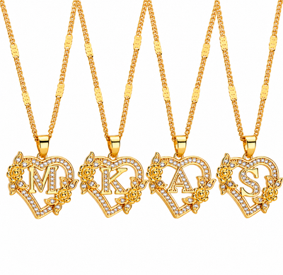 Style #2 Rose Initial Necklace