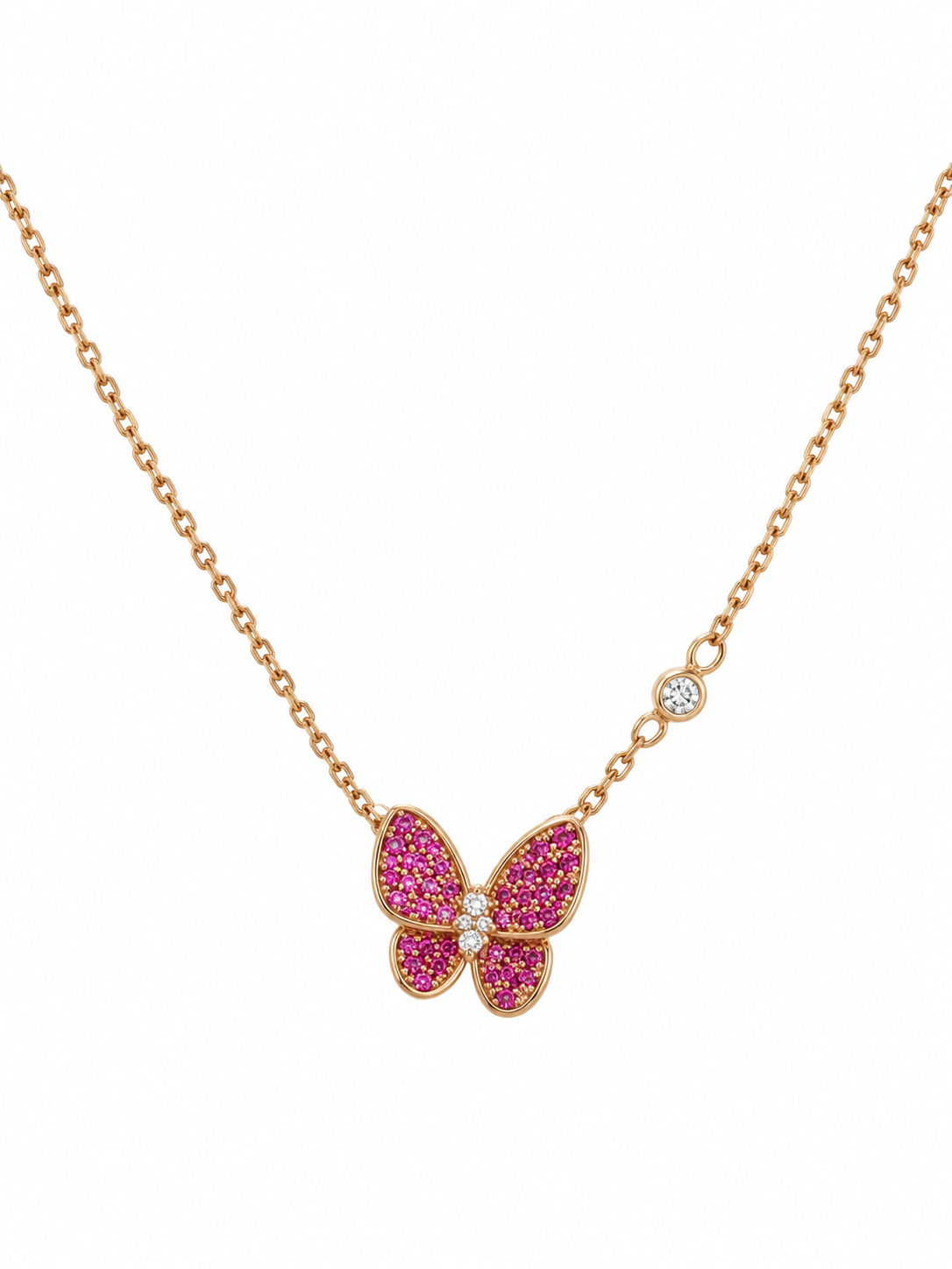 Pink Butterfly Necklace