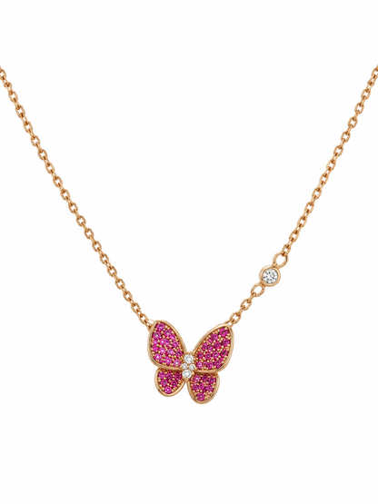 Pink Butterfly Necklace