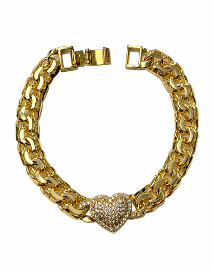 Diamond Heart Chino Bracelet