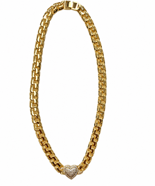 Gem Heart Chino Link Chain