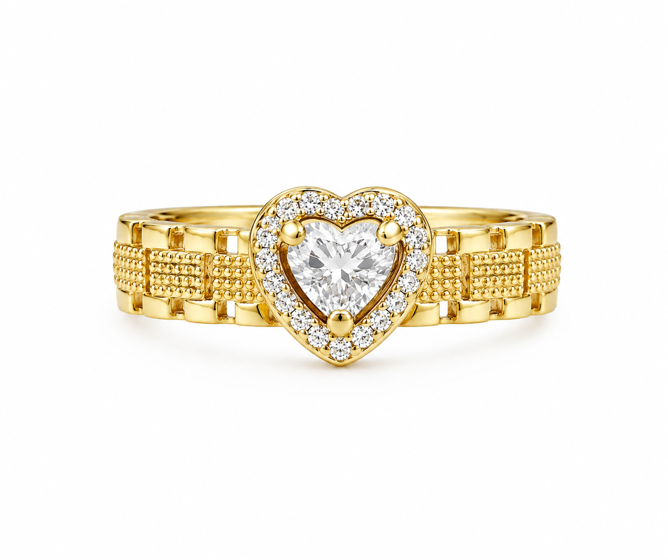 White Heart Rolx Ring