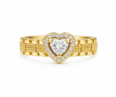 White Heart Rolx Ring