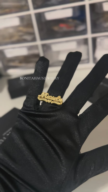 3-D Name Heart Ring